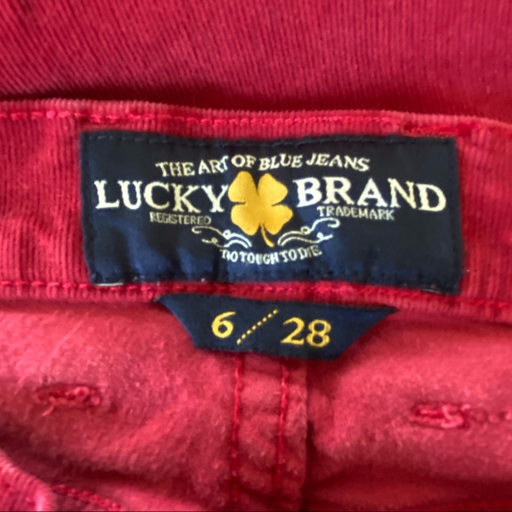 Lucky Brand Corduroy Size 6/28 Brick Red Skinny Jeans w MEASUREMENTS - Picture 2 of 10